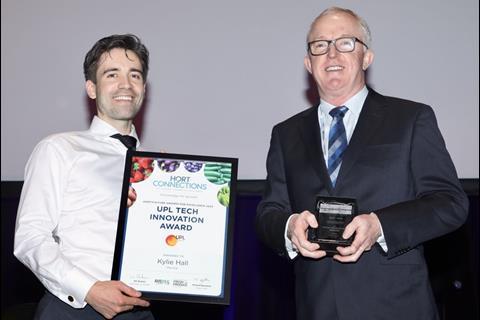 Matt Bloomfield of Hectre accepted the UPL Tech Innovation Award on behalf of Kylie Hall